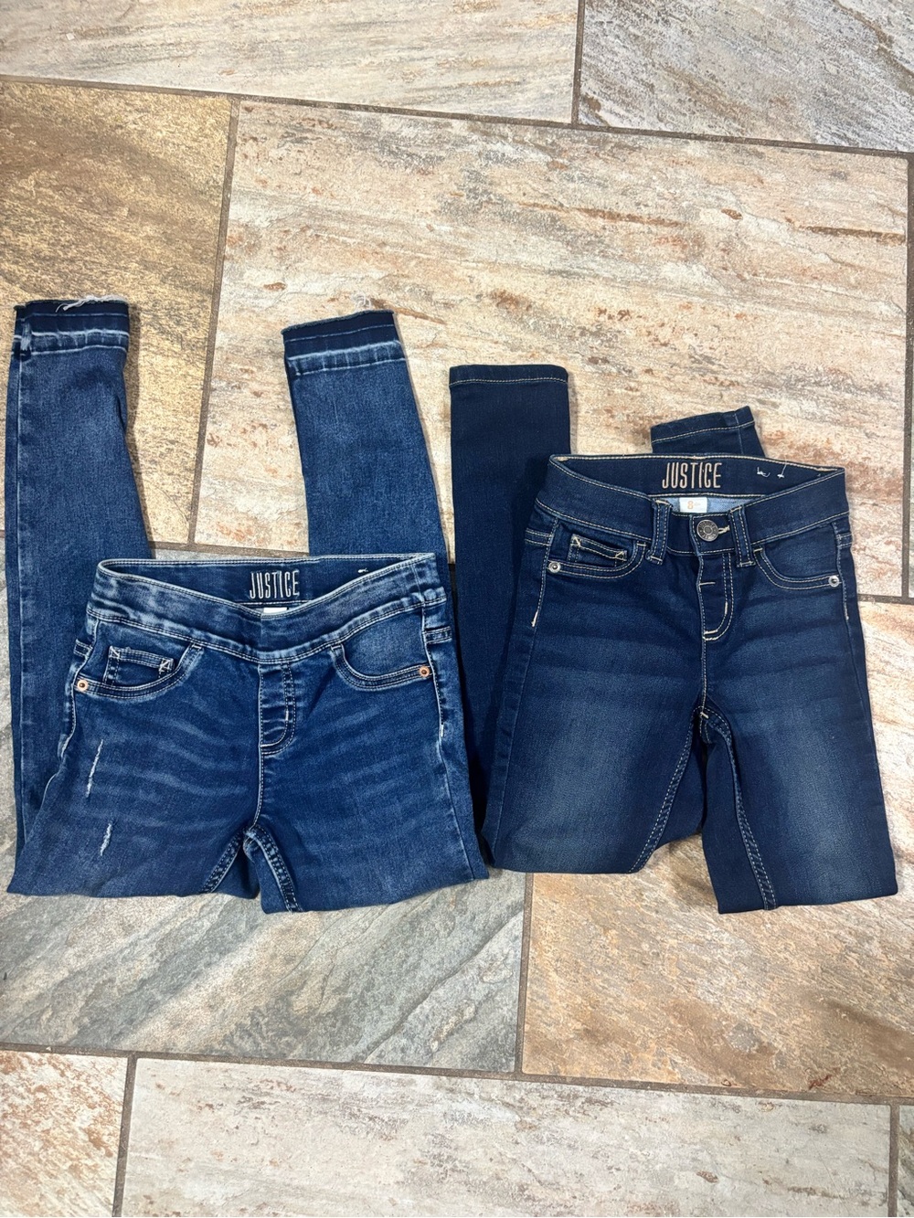 Justice Girls' Skinny Jeans Duo - Dark and Medium Blue